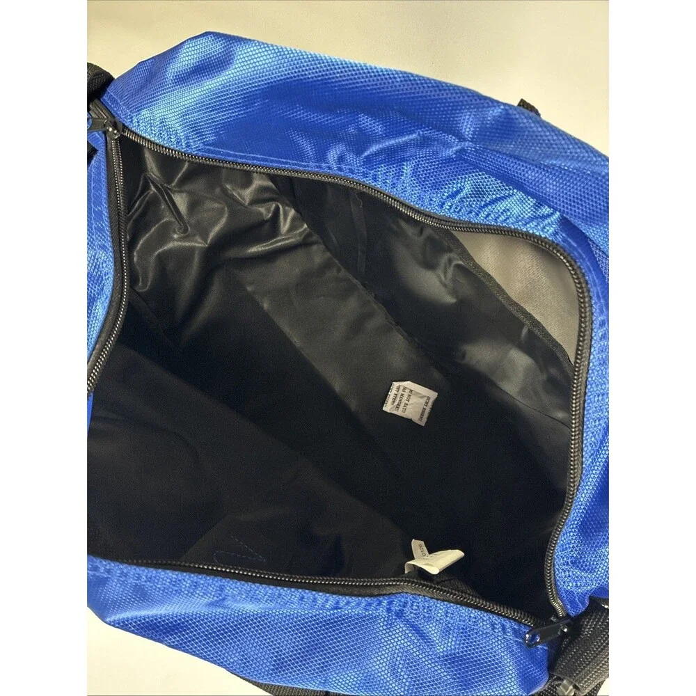 Port & Company Blue Gray Black Travel Duffel Gym Sports Overnight Bag New w/Tags